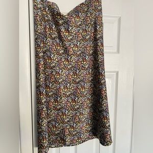 Loft floral midi skirt
